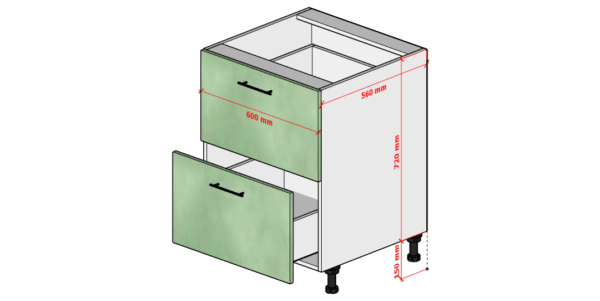 600 Floor Unit 2 Pot Drawer