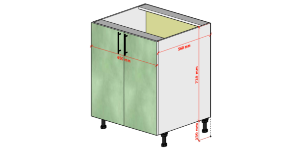 650 Floor Unit 2 Door + Shelf