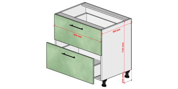 850 Floor Unit 2 Pot Drawer