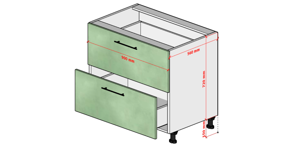 900 Floor Unit 2 Pot Drawer – IDEAL Kitchens SA